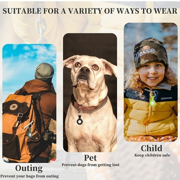 Veezoom 5 Pack of Silicone AirTag Keychain Holder Cases - Picture 4 of 4